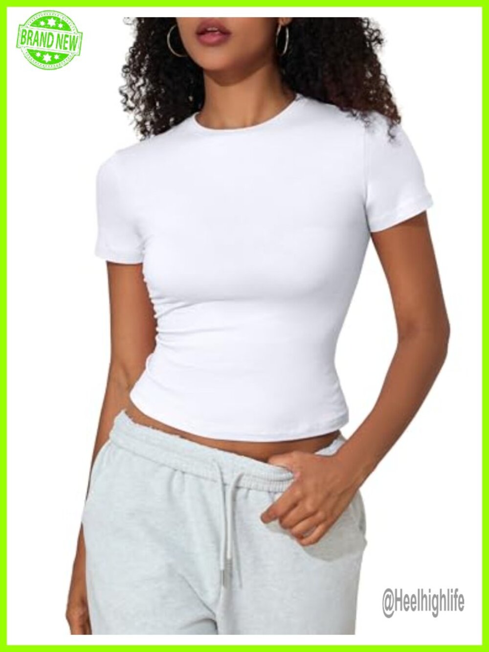 Cotton Baby Tee Short Sleeve Crewneck Slim Fit Crop Top Y2K Basic Summer